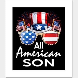 All American Son 4th of July USA America Flag Sunglasses Posters and Art